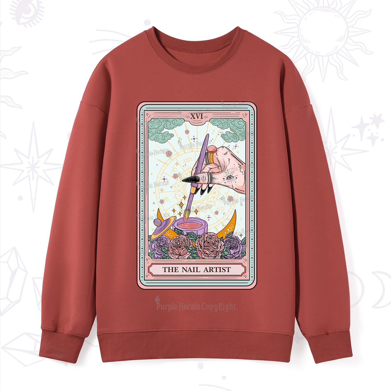 Purplehecate The Nail Artsit Tarot Card Sweatshirt