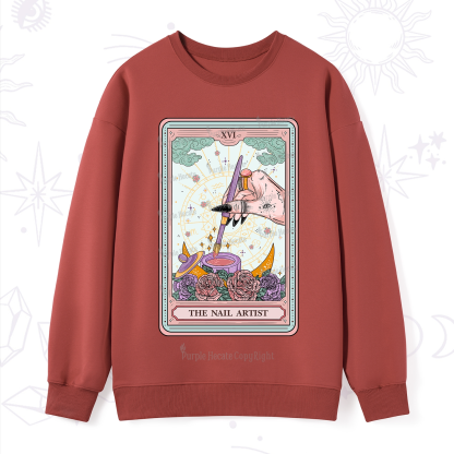 Purplehecate The Nail Artsit Tarot Card Sweatshirt