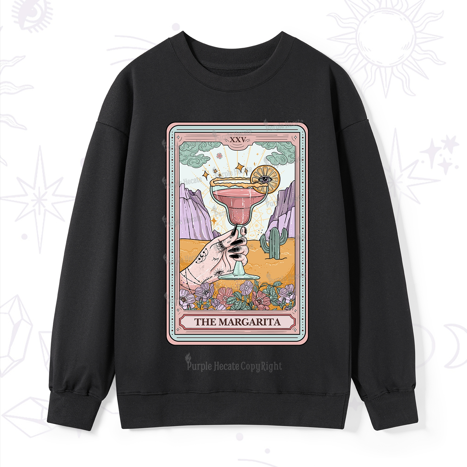 Purplehecate The Margarita Tarot Card Sweatshirt