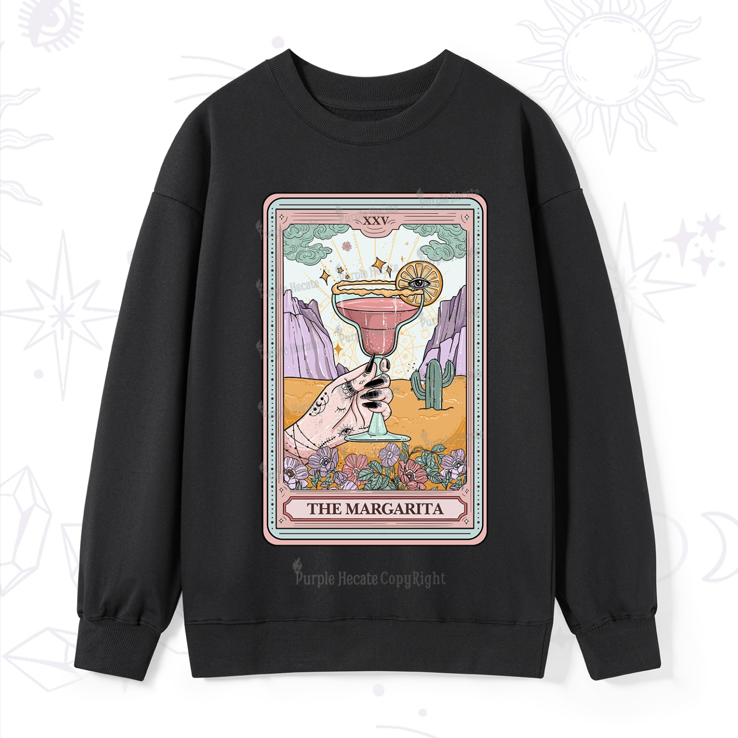 Purplehecate The Margarita Tarot Card Sweatshirt