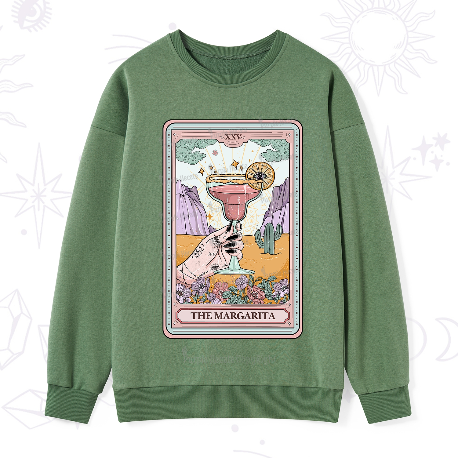Purplehecate The Margarita Tarot Card Sweatshirt