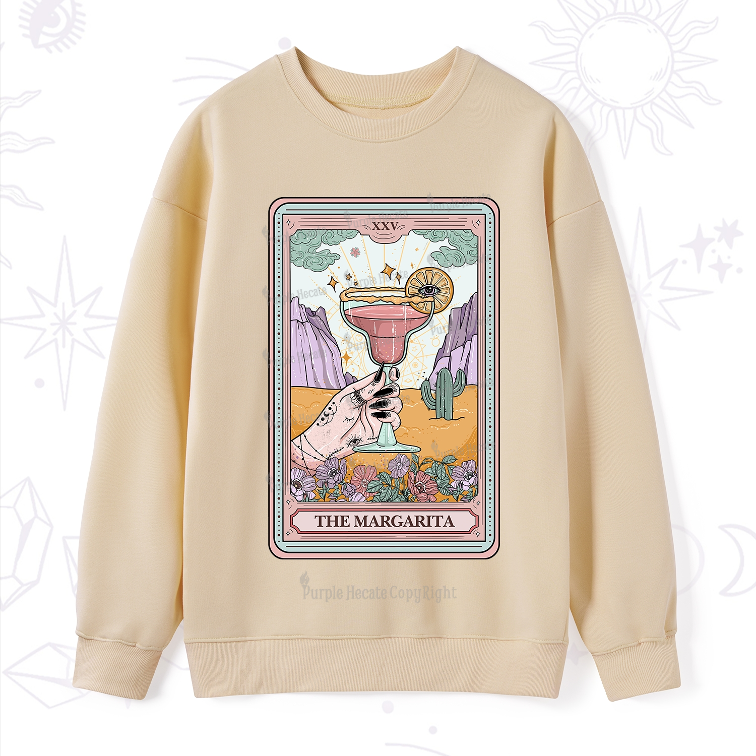 Purplehecate The Margarita Tarot Card Sweatshirt
