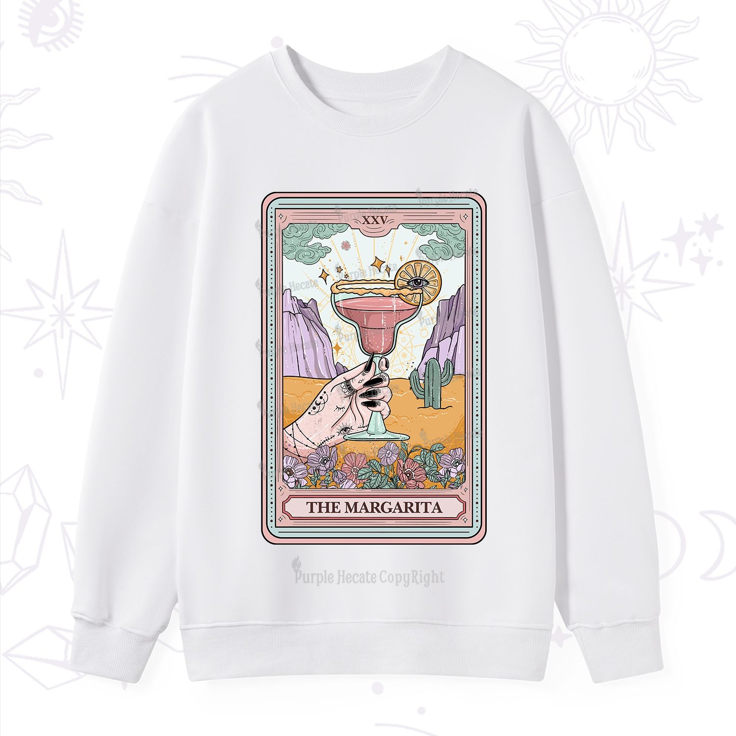 Purplehecate The Margarita Tarot Card Sweatshirt