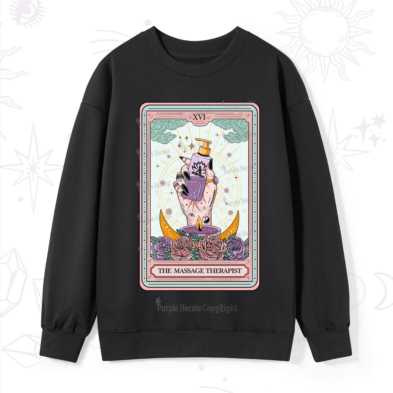 Purplehecate The Massage Therapist Tarot Card Sweatshirt