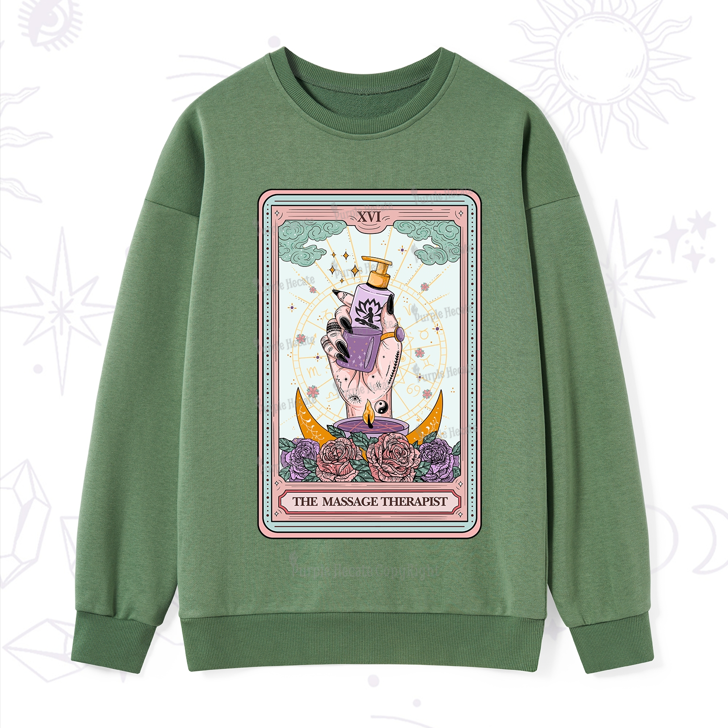 Purplehecate The Massage Therapist Tarot Card Sweatshirt