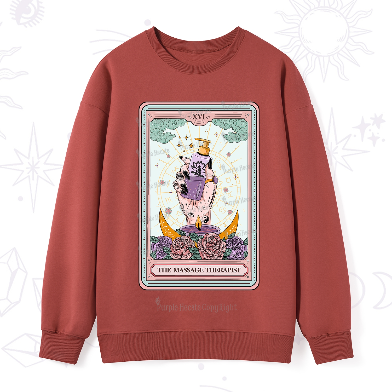 Purplehecate The Massage Therapist Tarot Card Sweatshirt