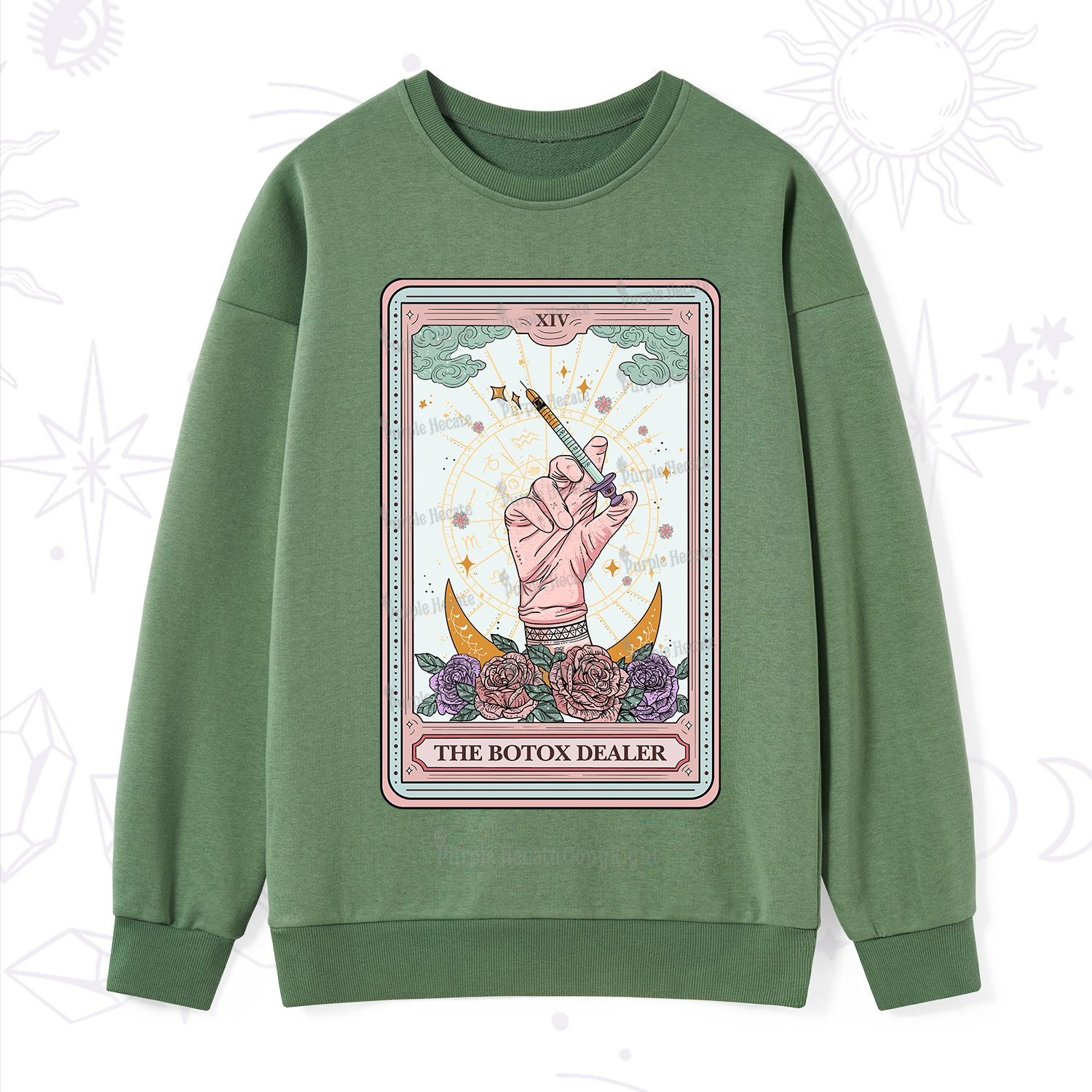 Purplehecate The Botox Dealer Tarot Card Sweatshirt