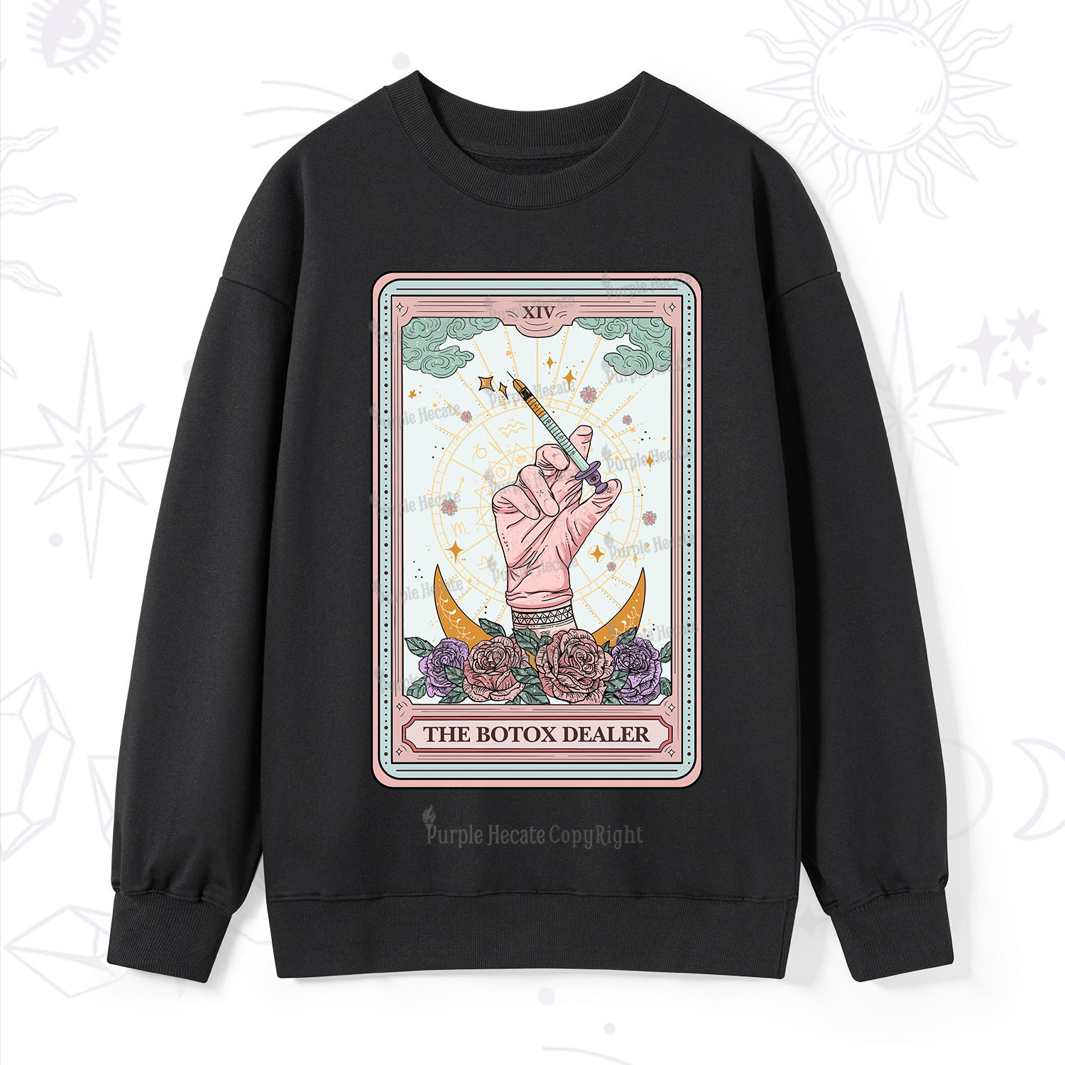 Purplehecate The Botox Dealer Tarot Card Sweatshirt