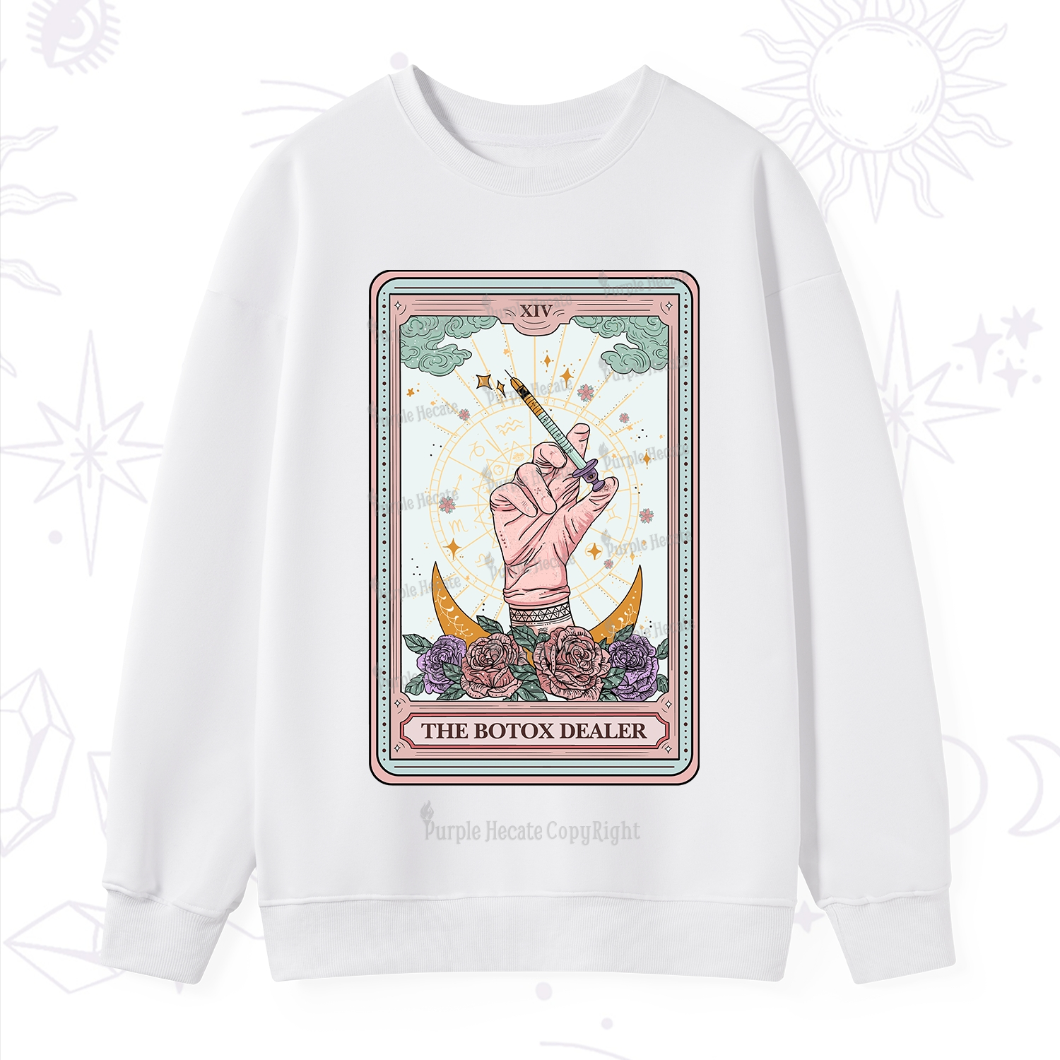 Purplehecate The Botox Dealer Tarot Card Sweatshirt