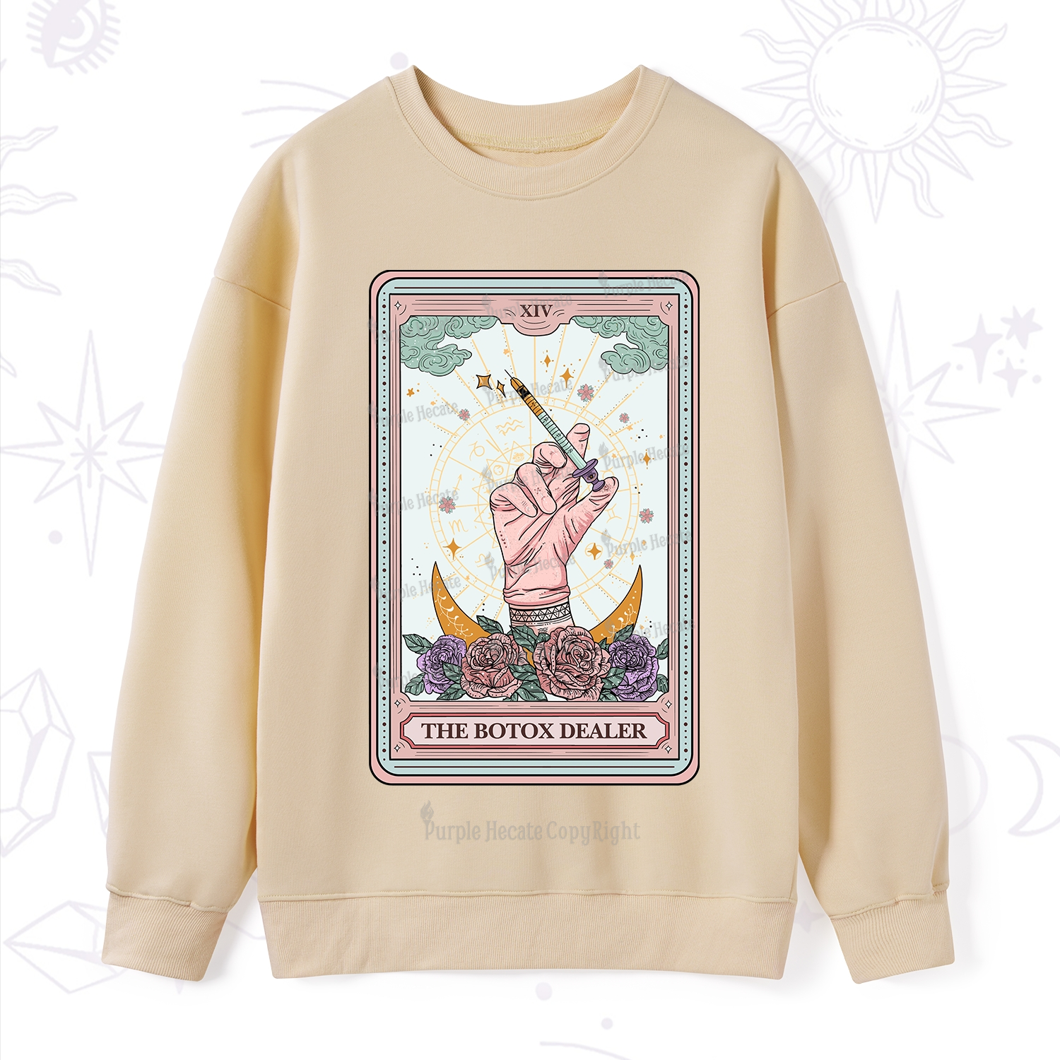 Purplehecate The Botox Dealer Tarot Card Sweatshirt