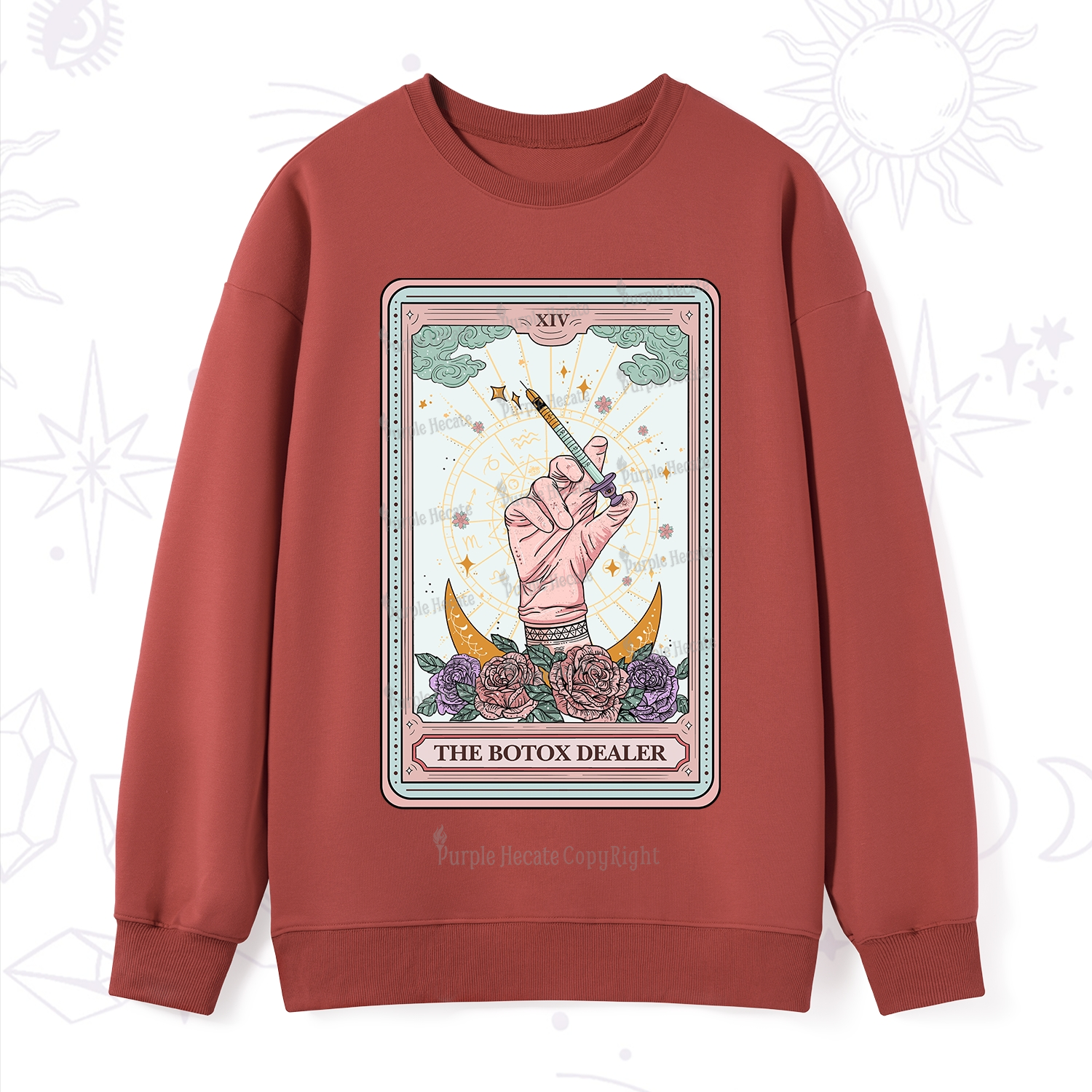 Purplehecate The Botox Dealer Tarot Card Sweatshirt