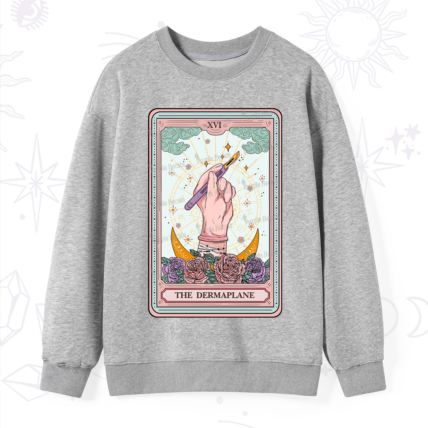 Purplehecate The Dermaplane Tarot Card Sweatshirt