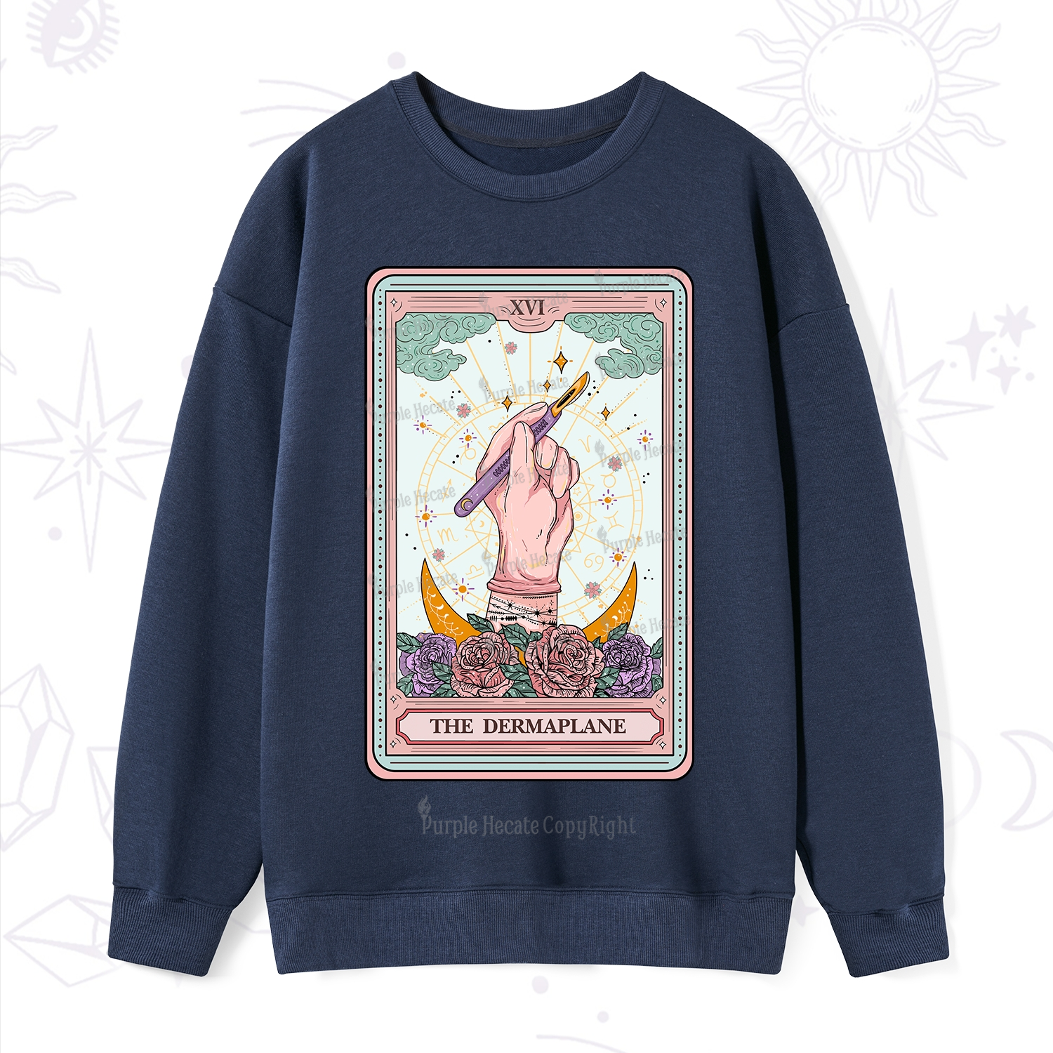 Purplehecate The Dermaplane Tarot Card Sweatshirt