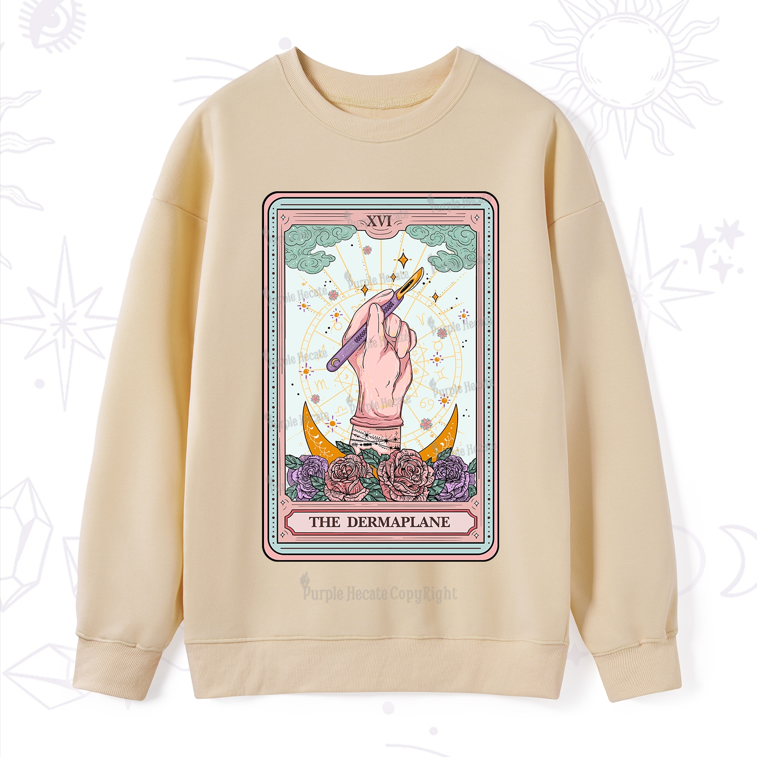 Purplehecate The Dermaplane Tarot Card Sweatshirt