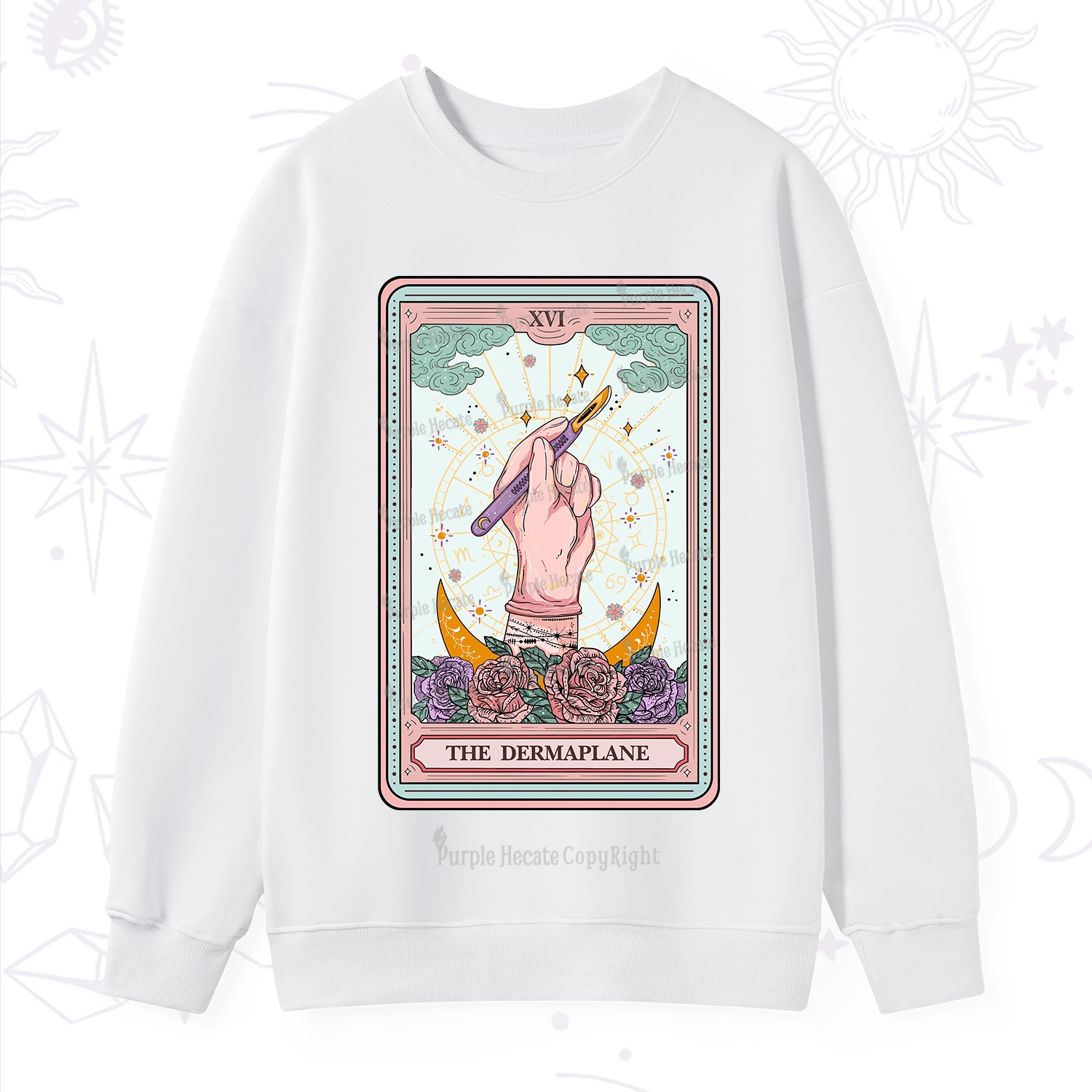 Purplehecate The Dermaplane Tarot Card Sweatshirt