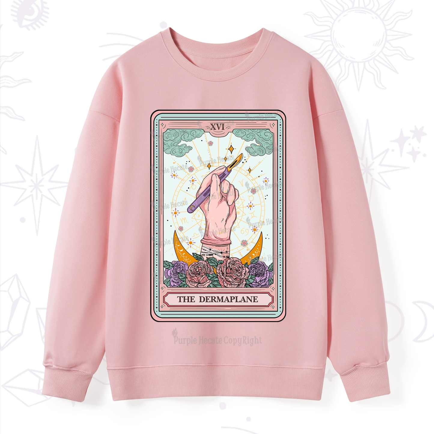 Purplehecate The Dermaplane Tarot Card Sweatshirt