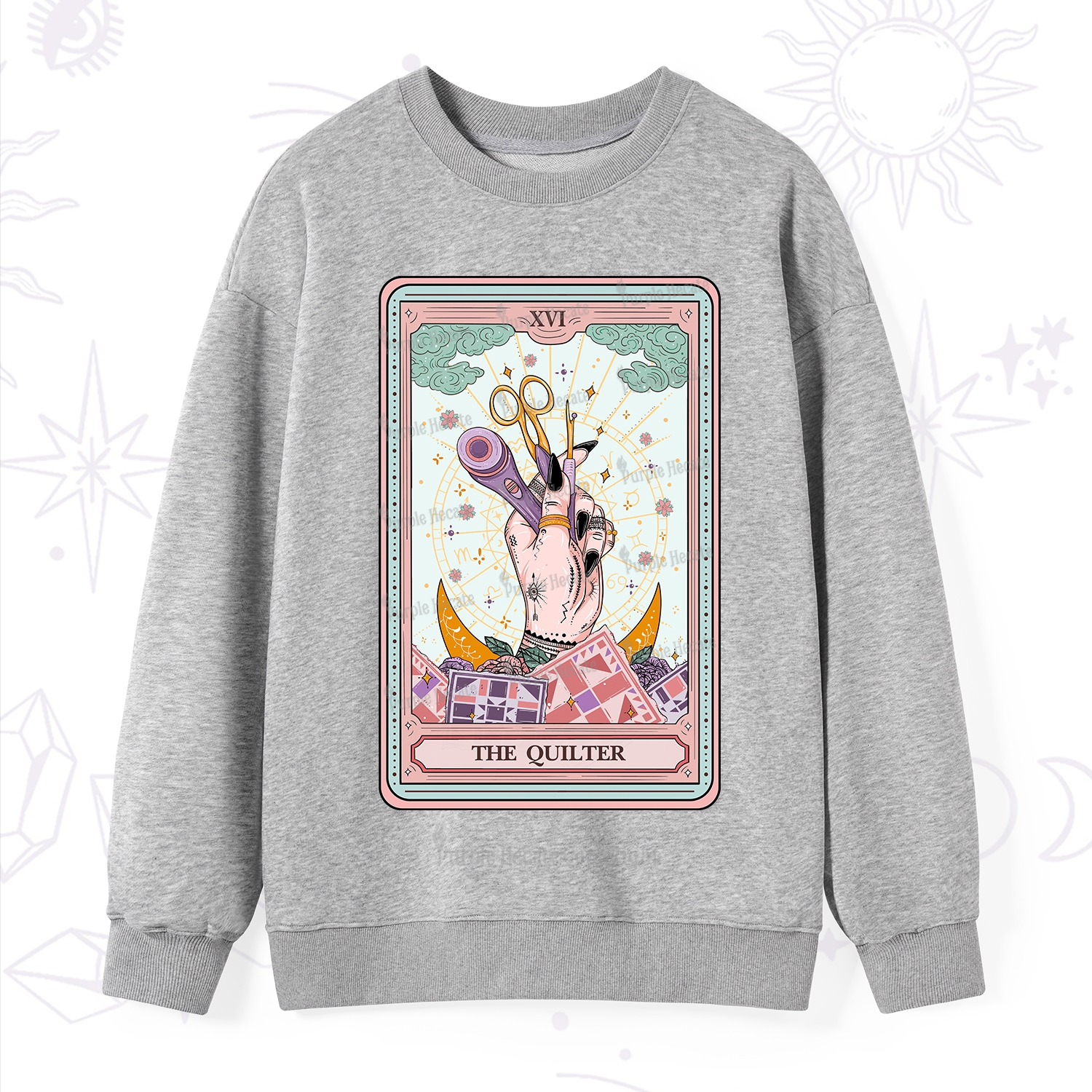 Purplehecate The Quilter Tarot Card Sweatshirt