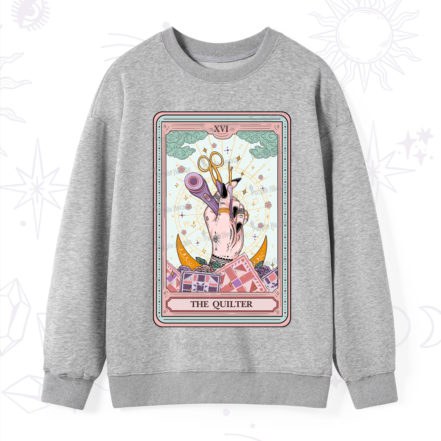 Purplehecate The Quilter Tarot Card Sweatshirt
