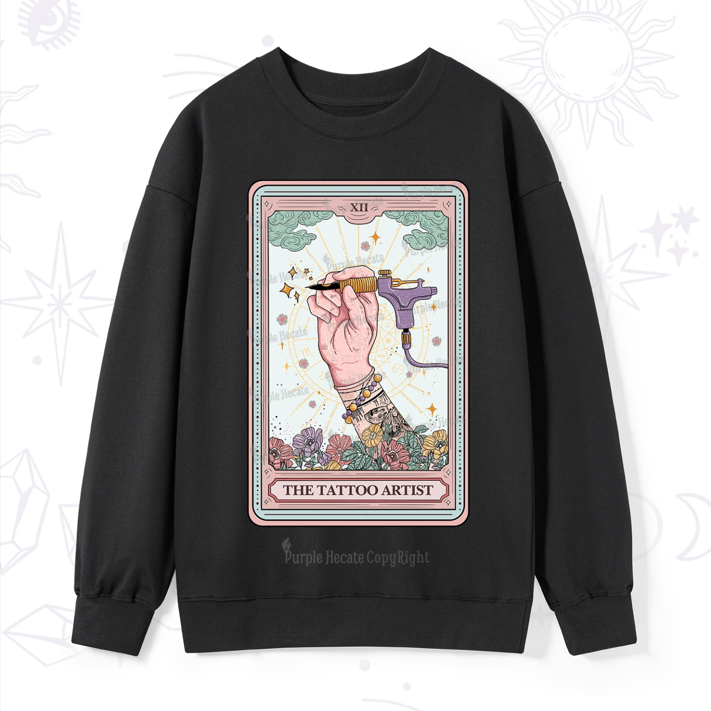 Purplehecate The Tattoo Artist Tarot Card Sweatshirt