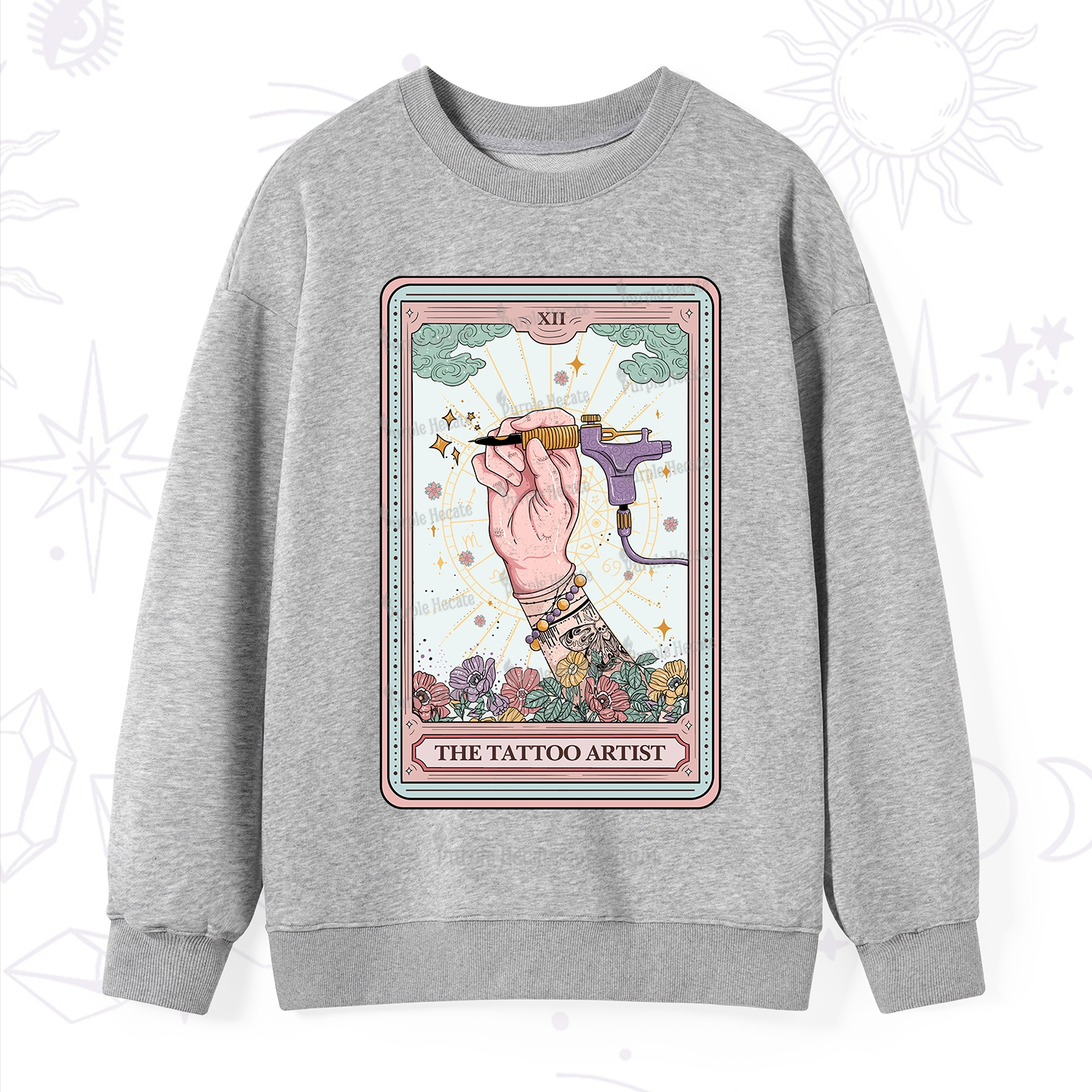 Purplehecate The Tattoo Artist Tarot Card Sweatshirt