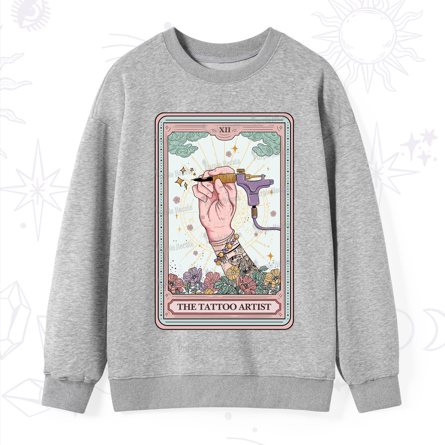 Purplehecate The Tattoo Artist Tarot Card Sweatshirt
