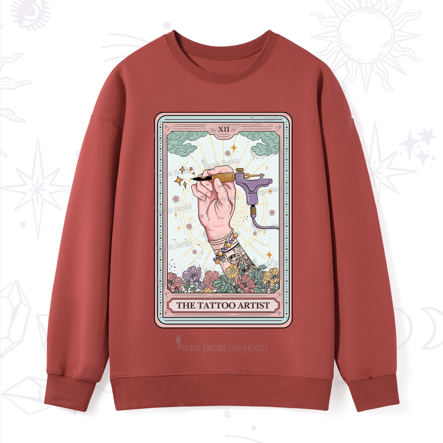 Purplehecate The Tattoo Artist Tarot Card Sweatshirt