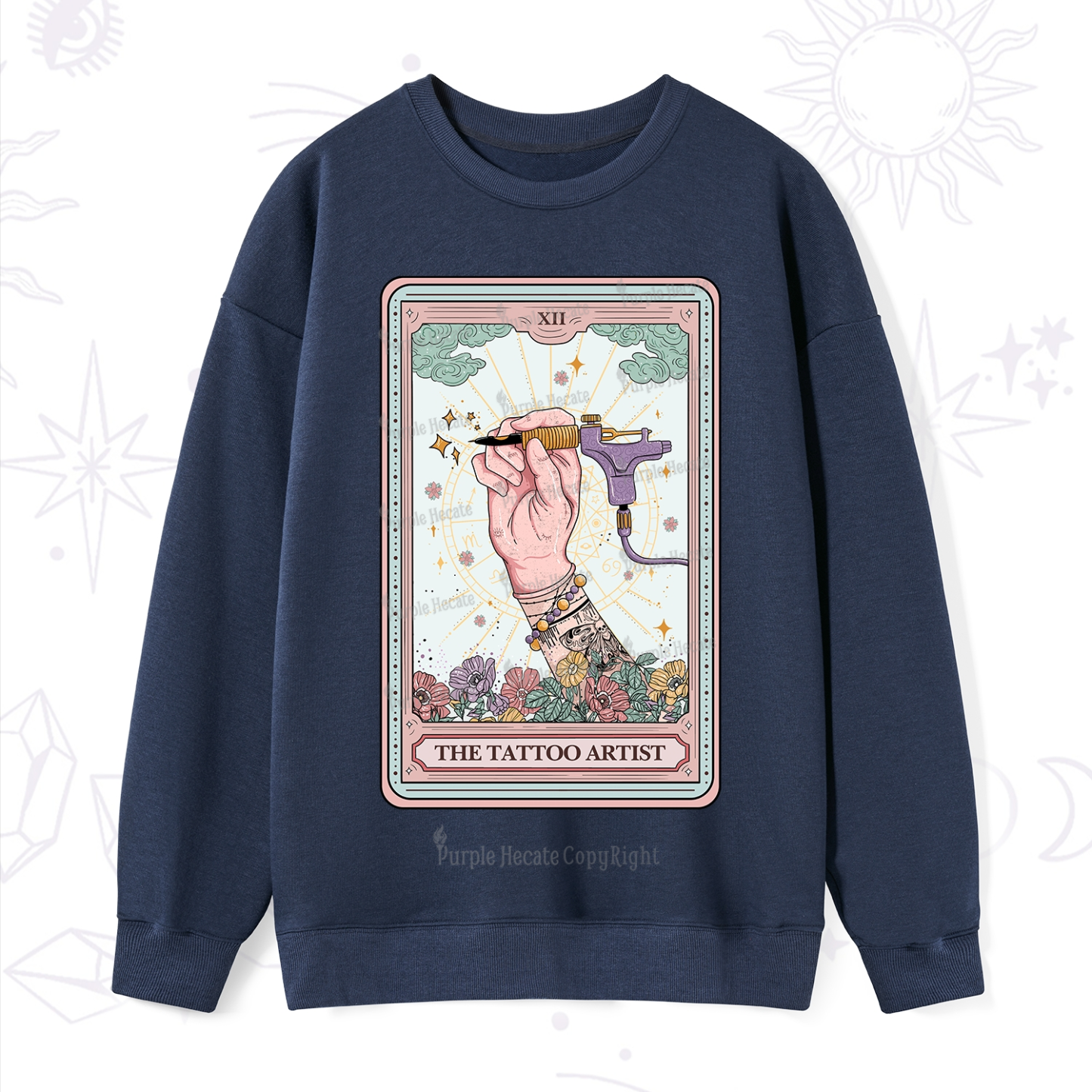 Purplehecate The Tattoo Artist Tarot Card Sweatshirt