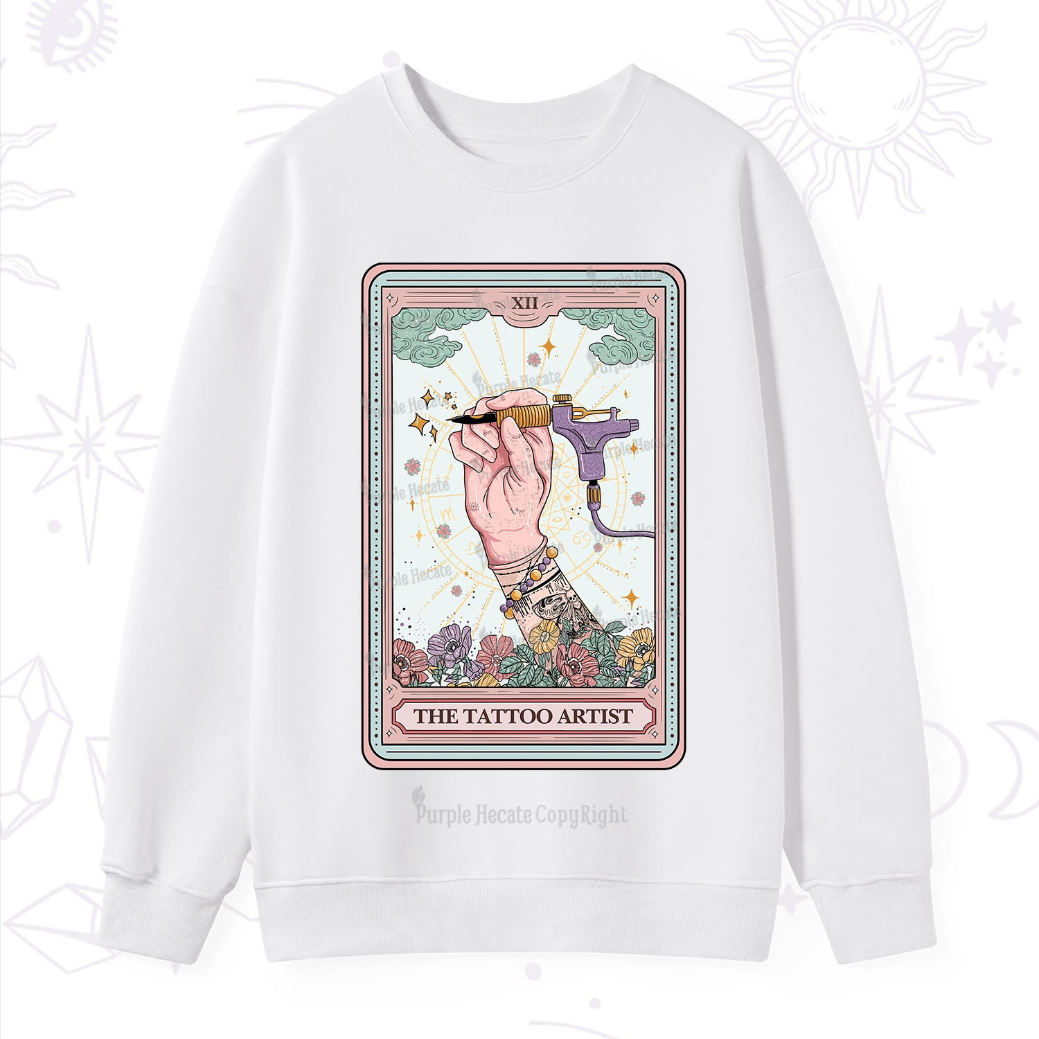 Purplehecate The Tattoo Artist Tarot Card Sweatshirt
