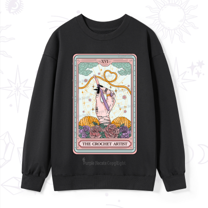 Purplehecate The Crochet Artist Tarot Card Sweatshirt