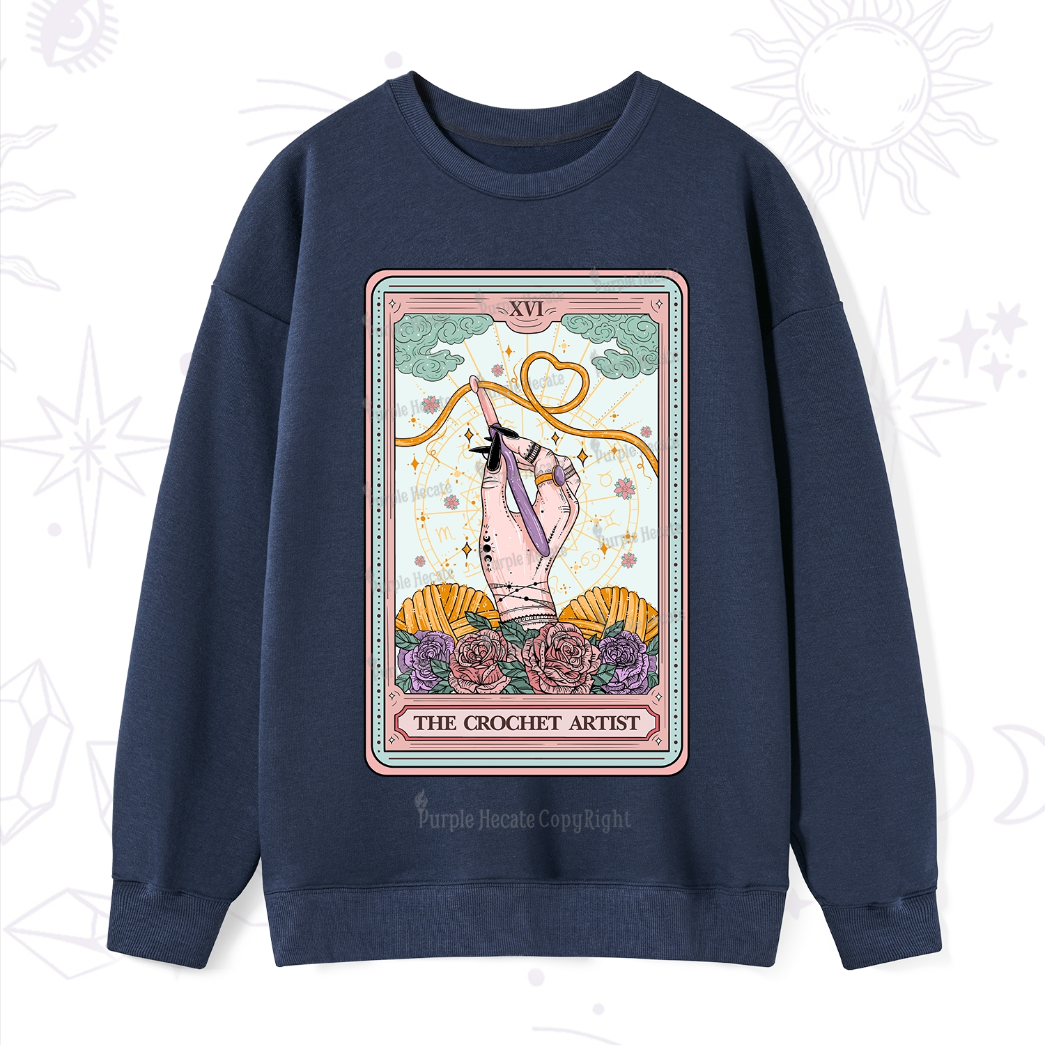Purplehecate The Crochet Artist Tarot Card Sweatshirt
