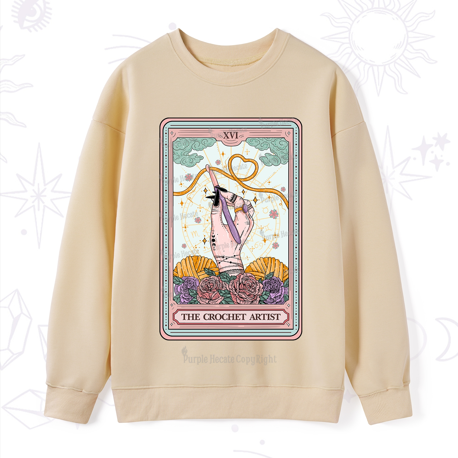 Purplehecate The Crochet Artist Tarot Card Sweatshirt