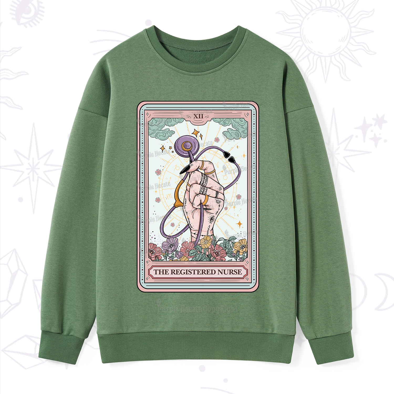 Purplehecate The Registered Nurse Tarot Card Sweatshirt