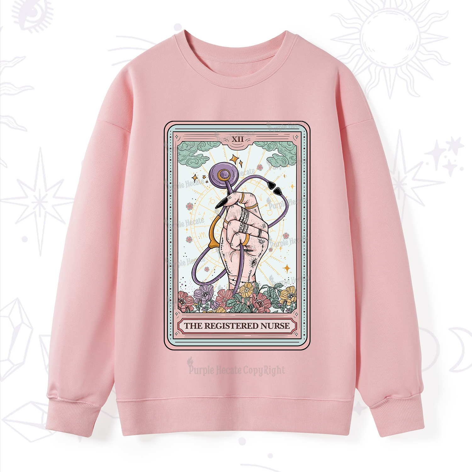 Purplehecate The Registered Nurse Tarot Card Sweatshirt