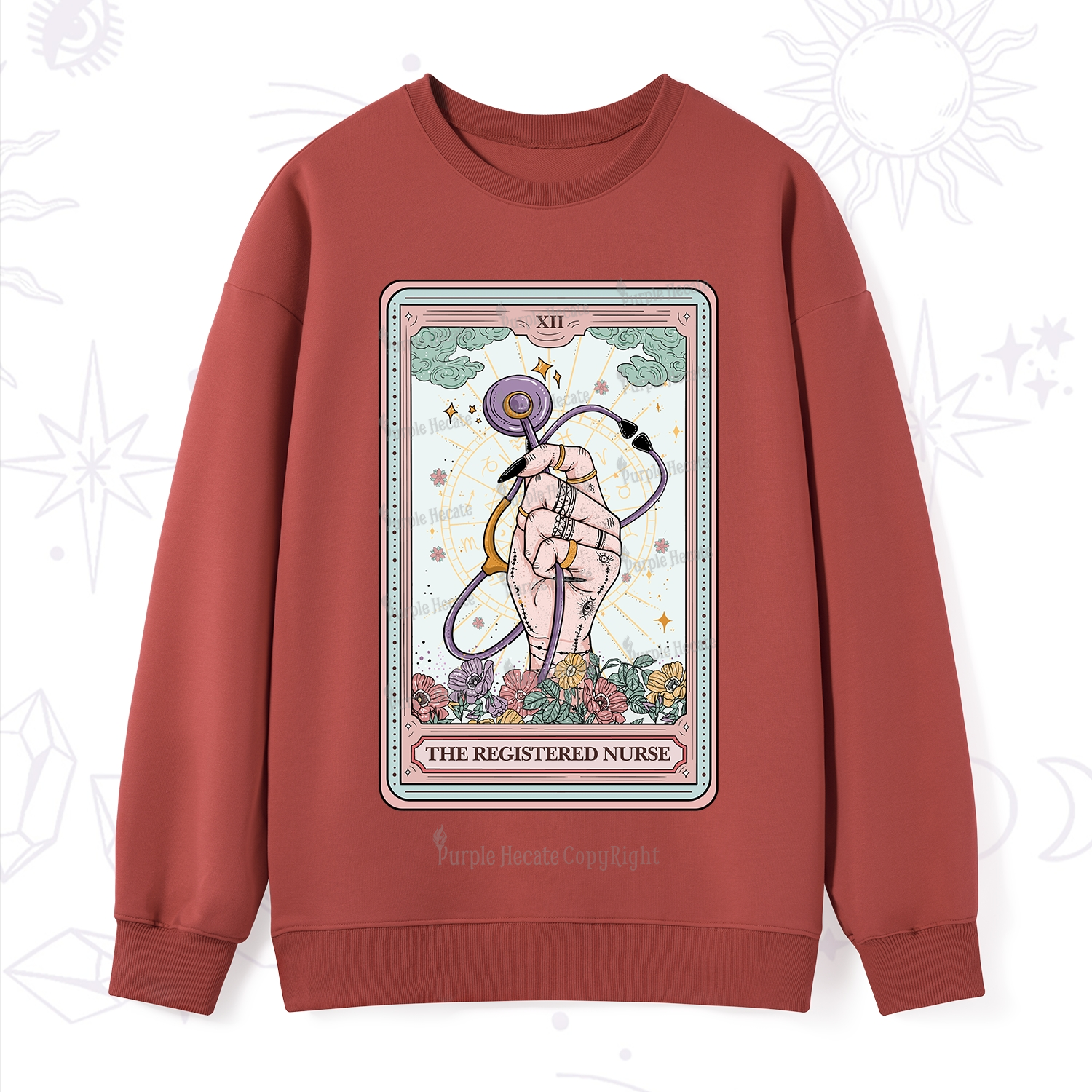 Purplehecate The Registered Nurse Tarot Card Sweatshirt