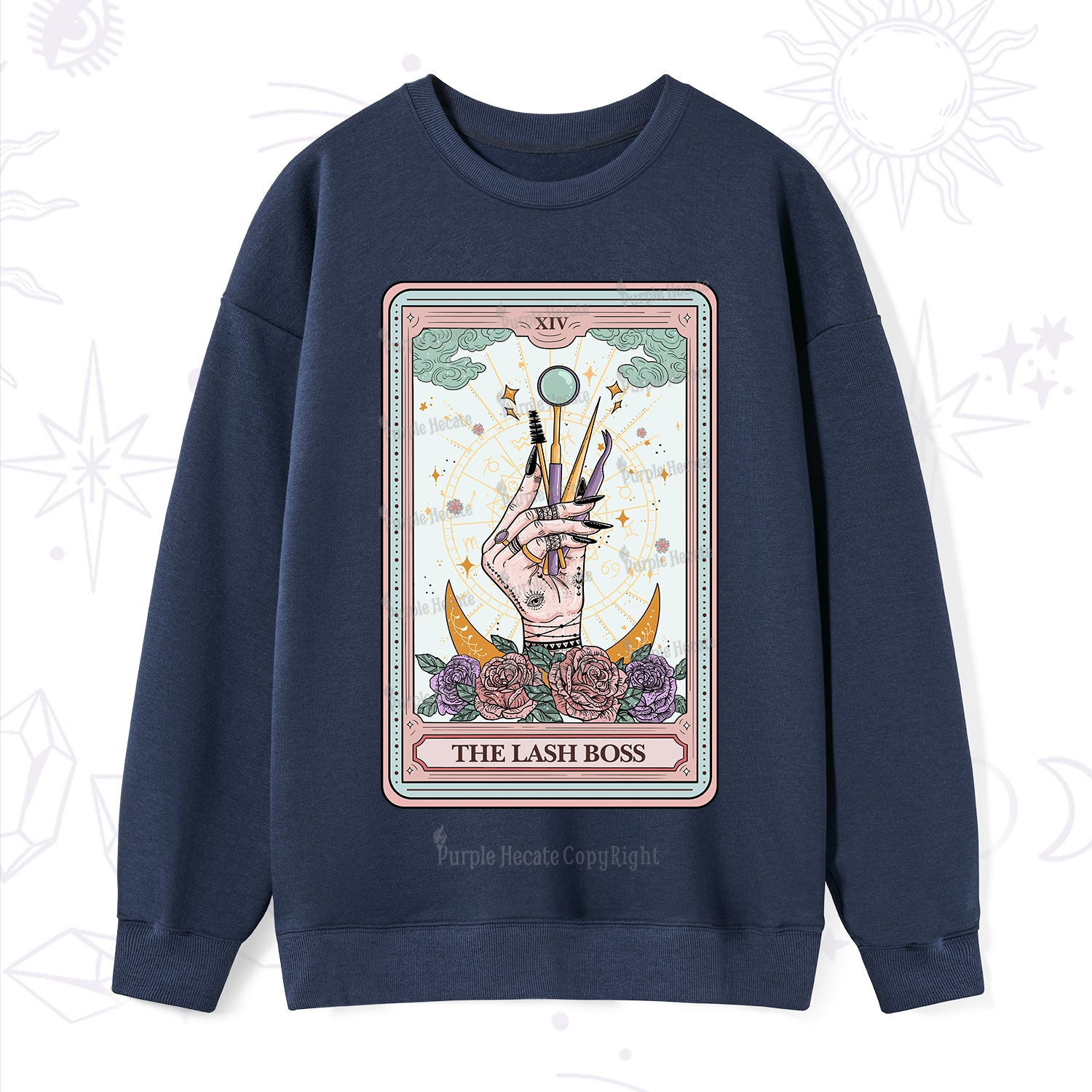Purplehecate The Lash Boss Tarot Card Sweatshirt