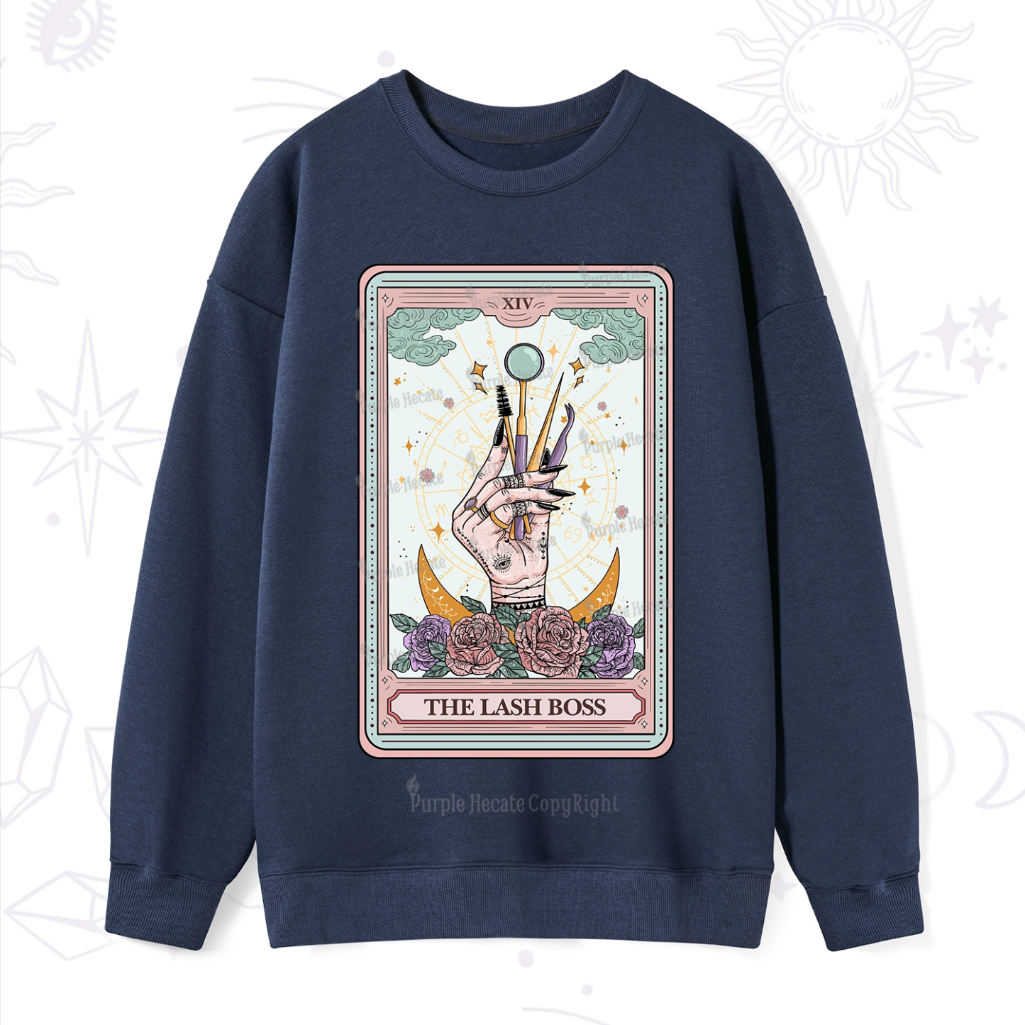 Purplehecate The Lash Boss Tarot Card Sweatshirt