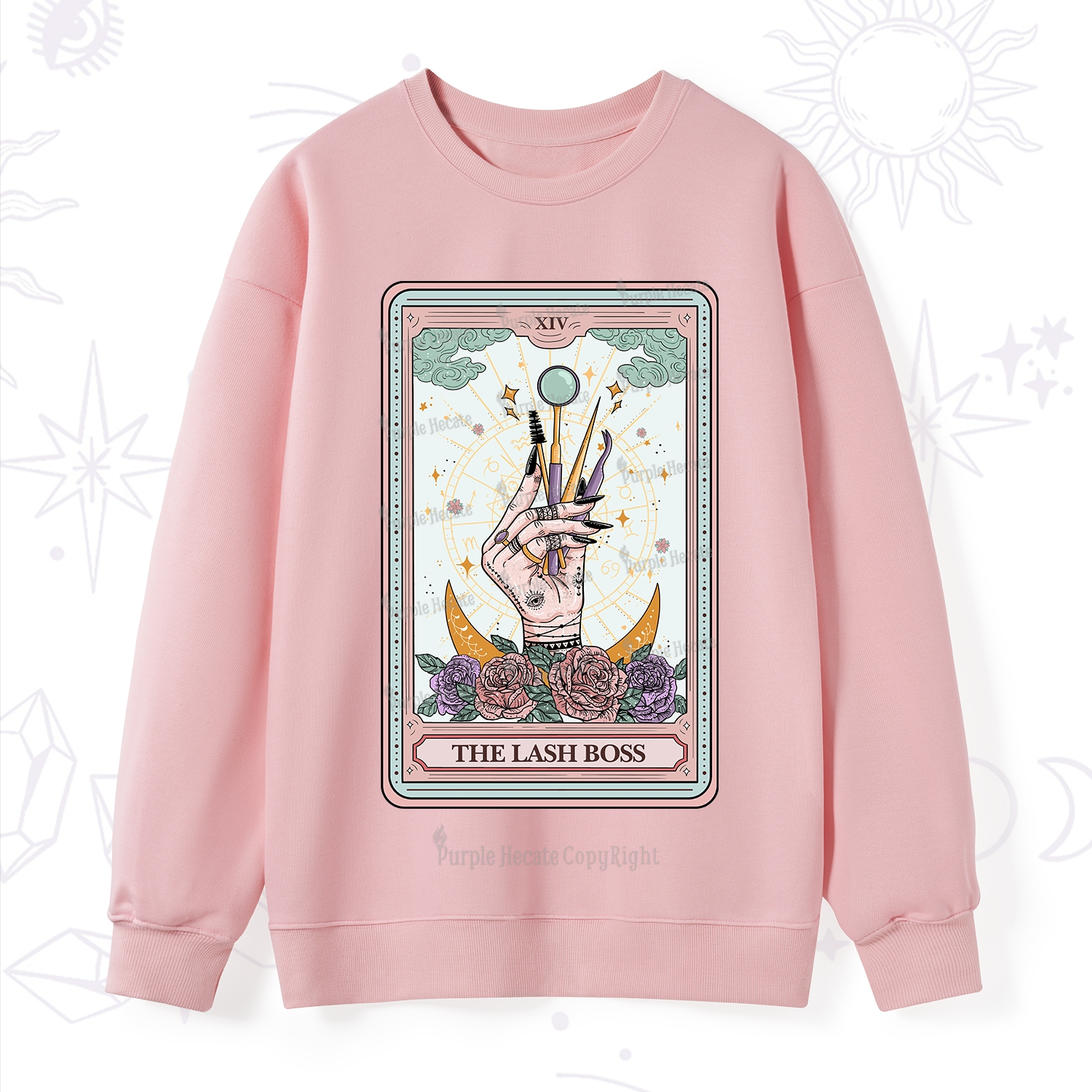 Purplehecate The Lash Boss Tarot Card Sweatshirt