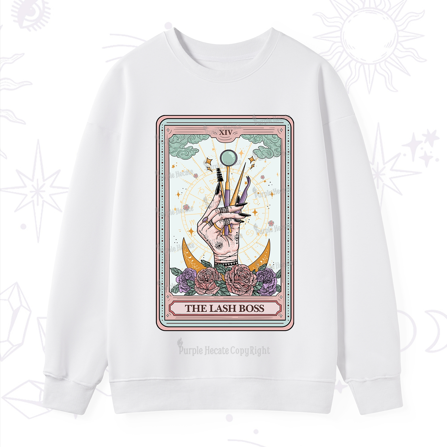 Purplehecate The Lash Boss Tarot Card Sweatshirt