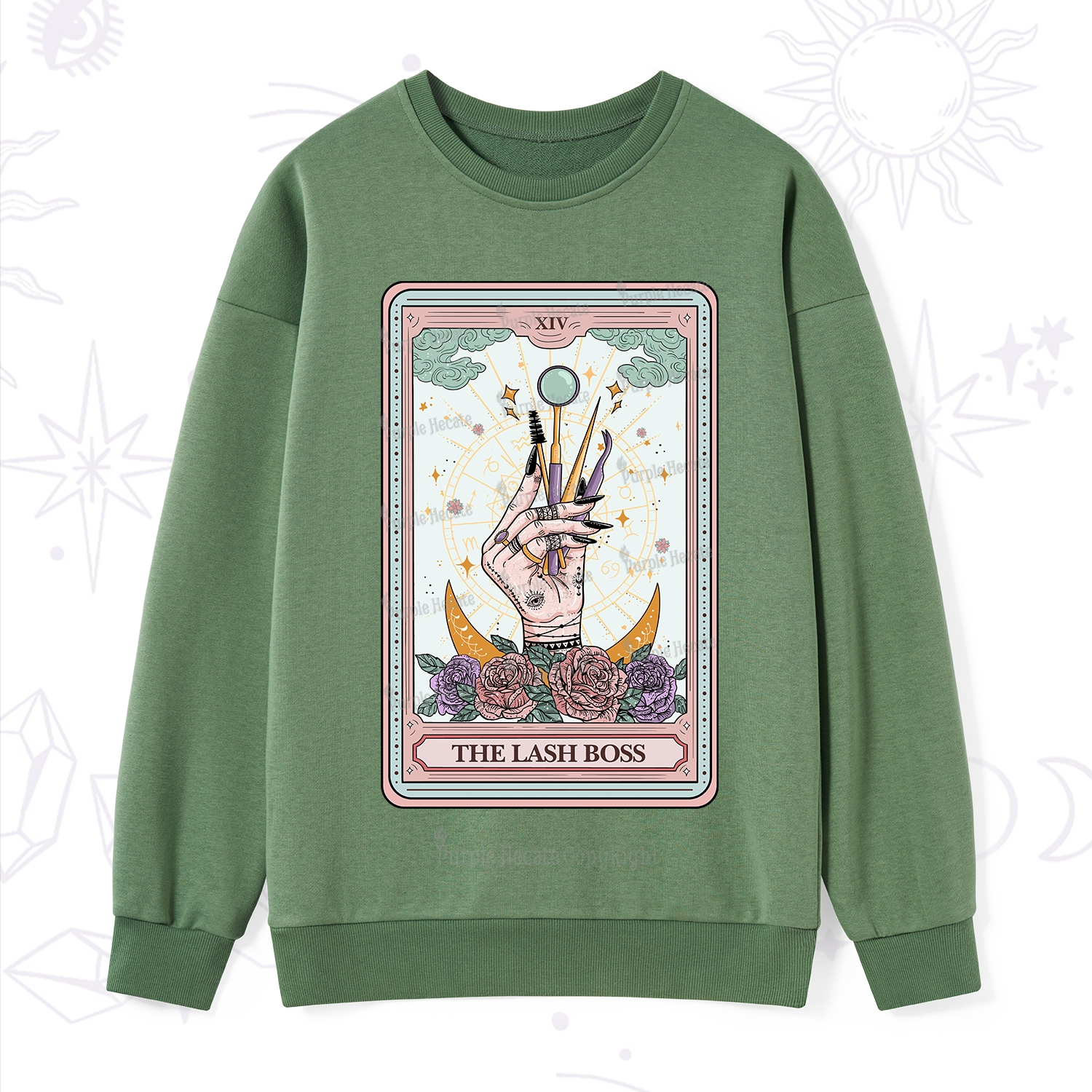Purplehecate The Lash Boss Tarot Card Sweatshirt