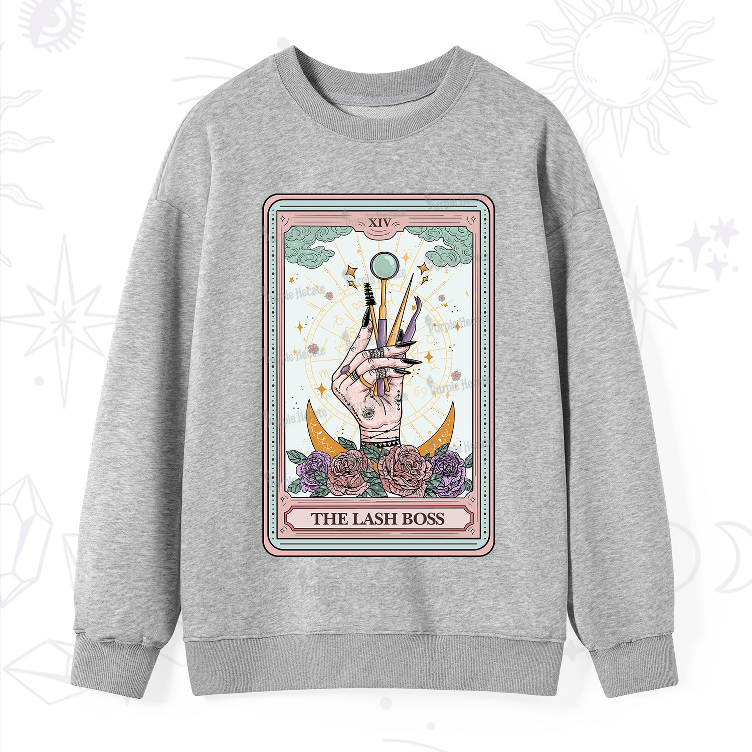 Purplehecate The Lash Boss Tarot Card Sweatshirt