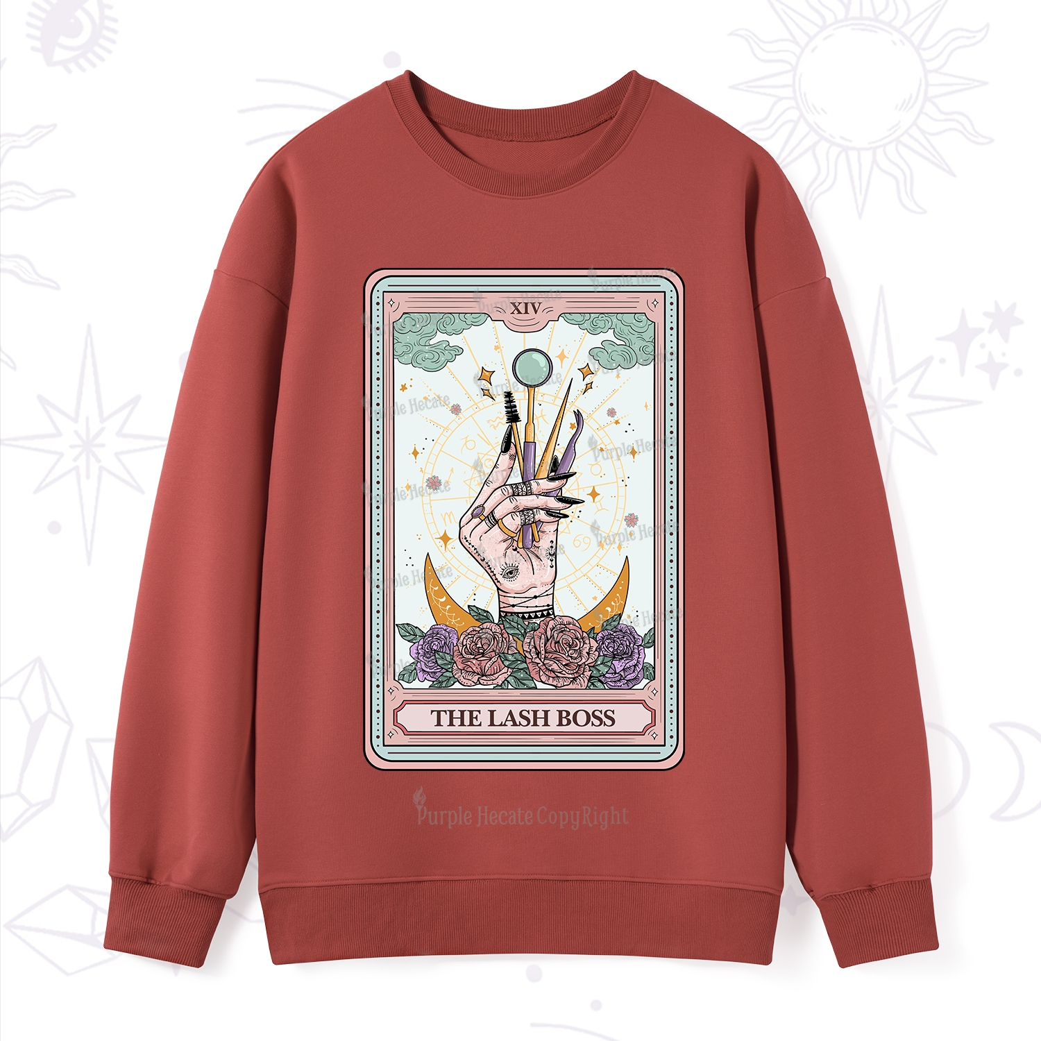 Purplehecate The Lash Boss Tarot Card Sweatshirt