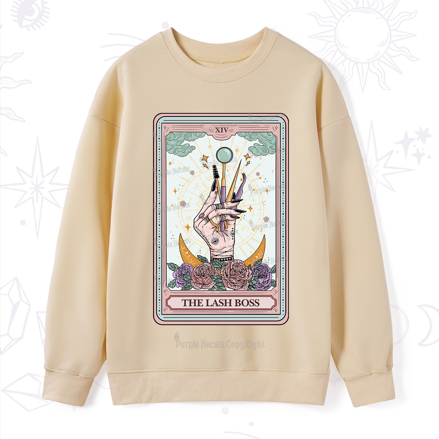 Purplehecate The Lash Boss Tarot Card Sweatshirt