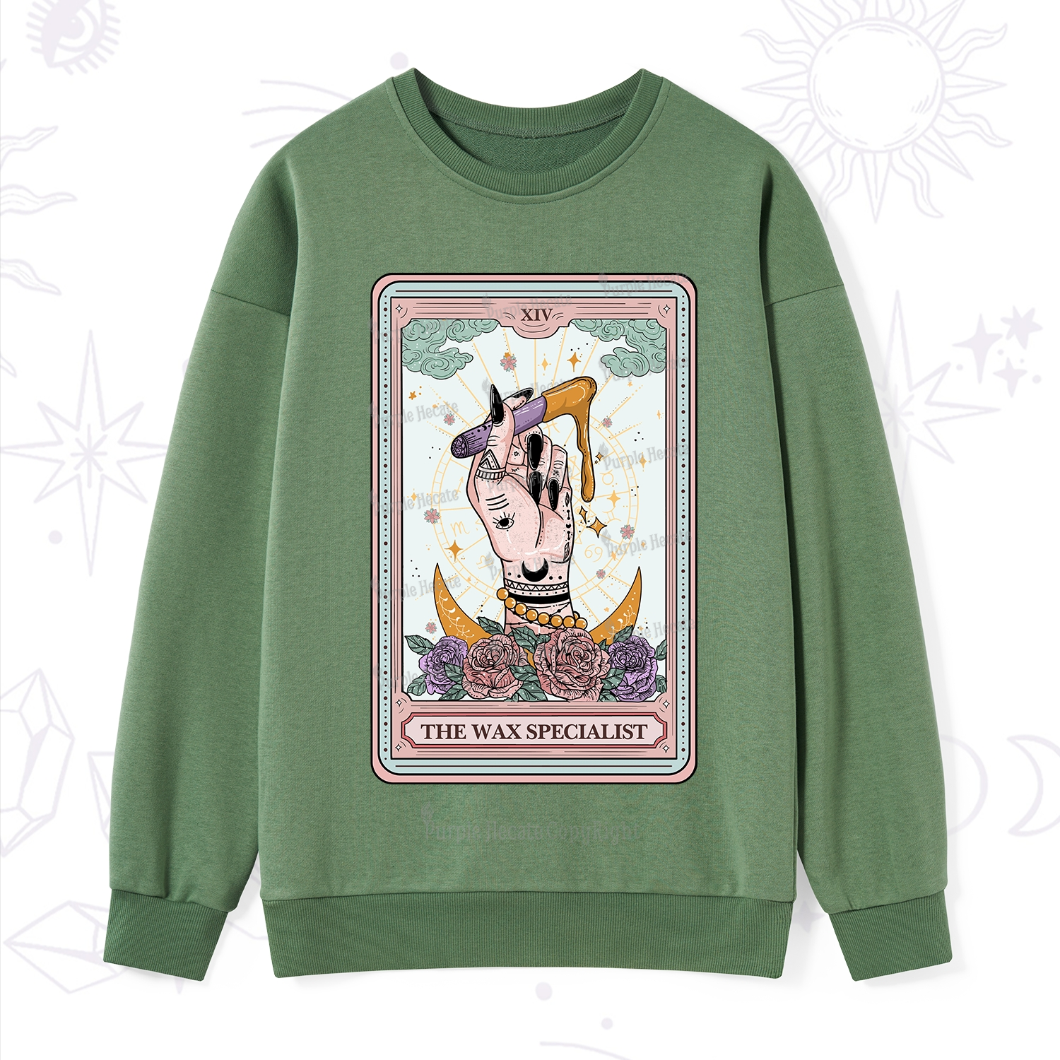 Purplehecate The Wax Specialist Tarot Card Sweatshirt