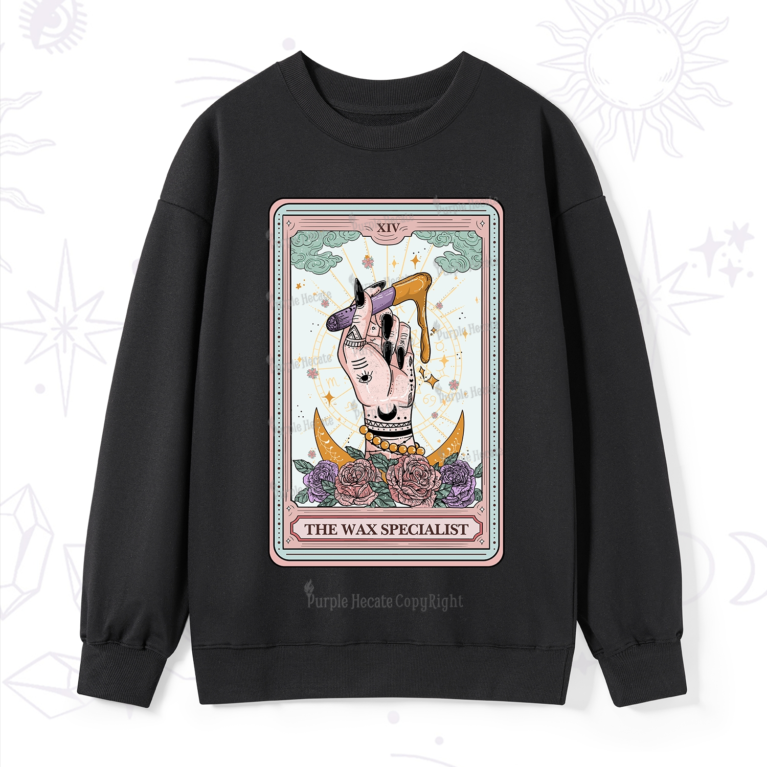 Purplehecate The Wax Specialist Tarot Card Sweatshirt