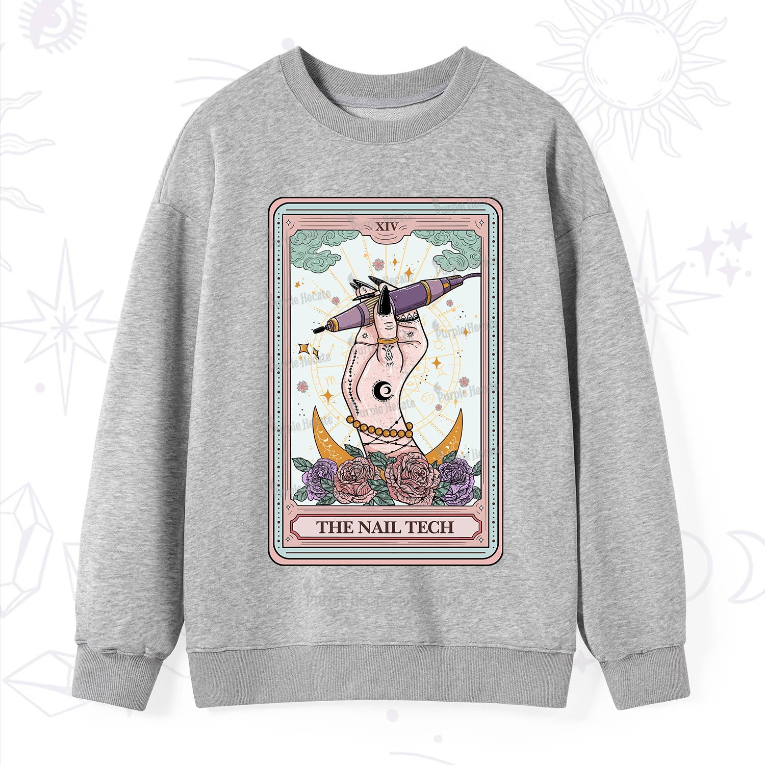 Purplehecate The Nail Tech Tarot Card Sweatshirt