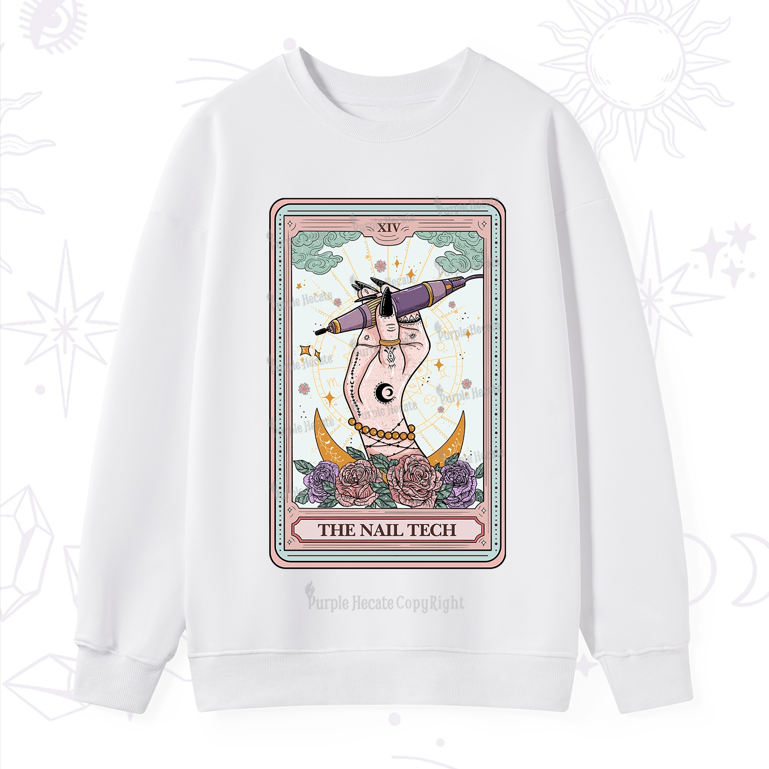 Purplehecate The Nail Tech Tarot Card Sweatshirt