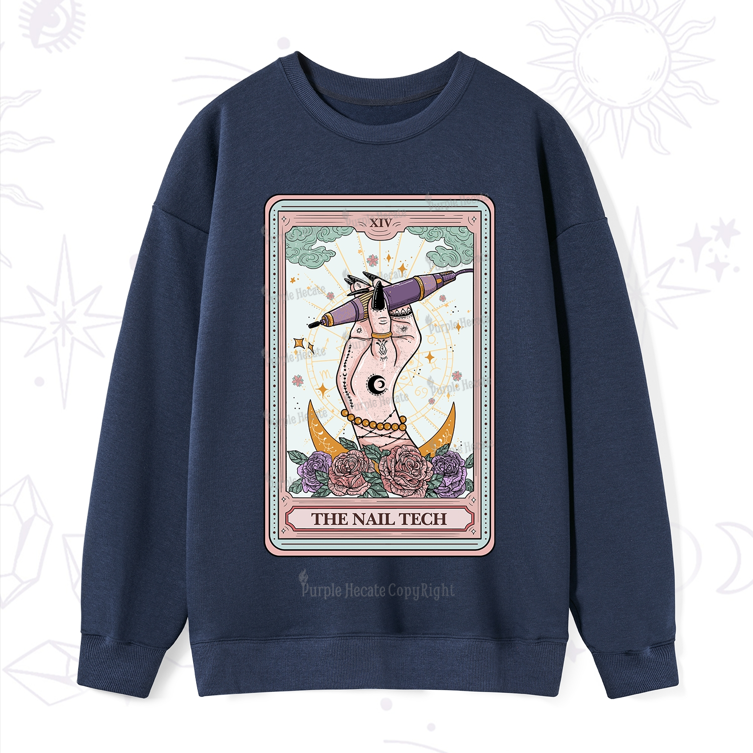 Purplehecate The Nail Tech Tarot Card Sweatshirt