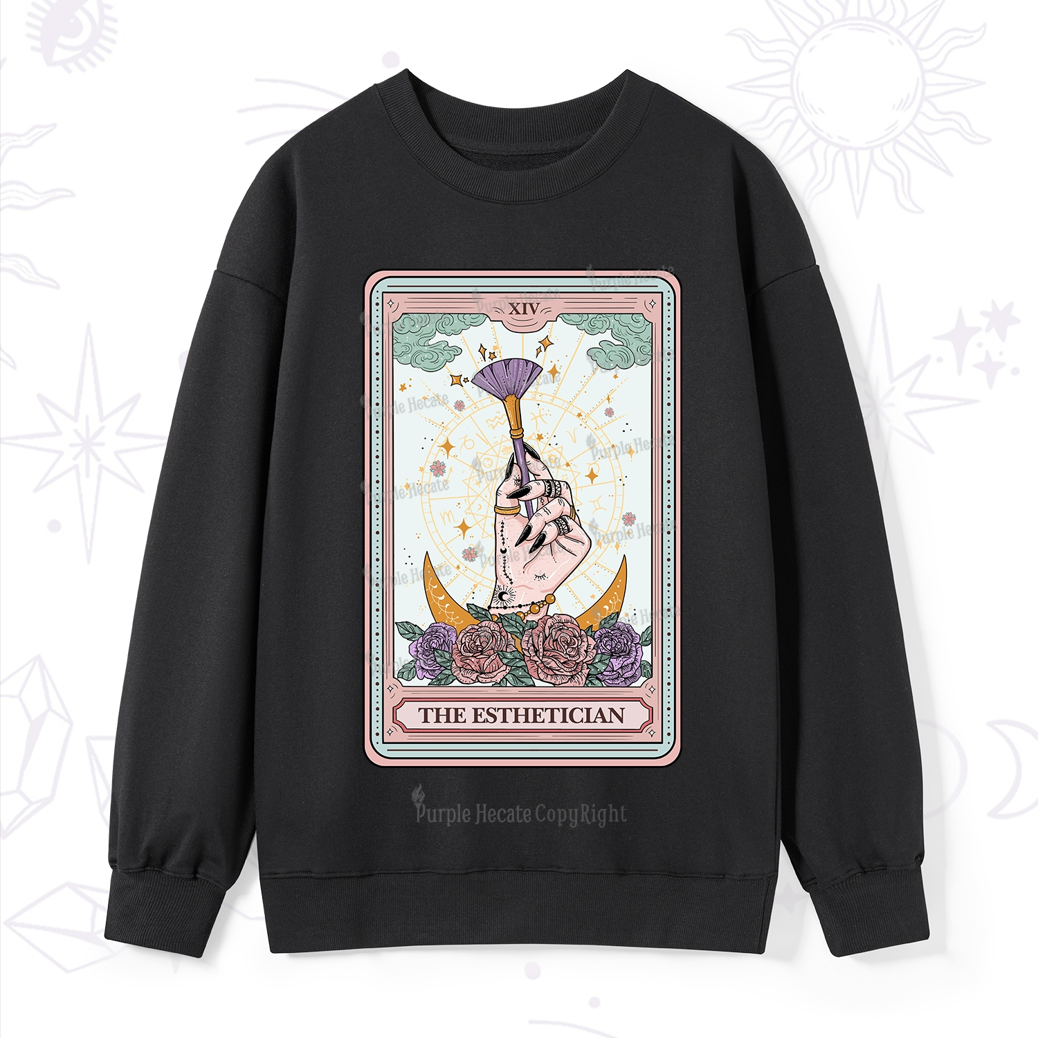Purplehecate The Esthetician Tarot Card Sweatshirt