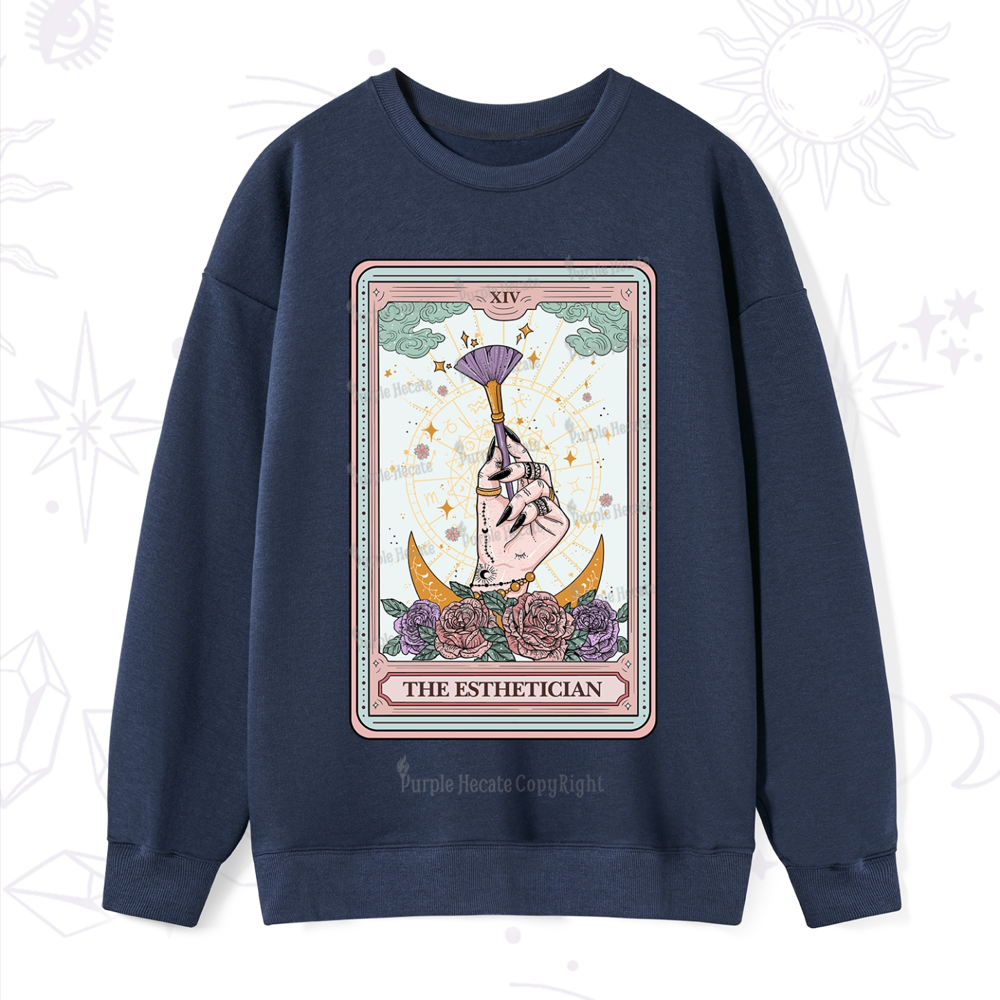 Purplehecate The Esthetician Tarot Card Sweatshirt
