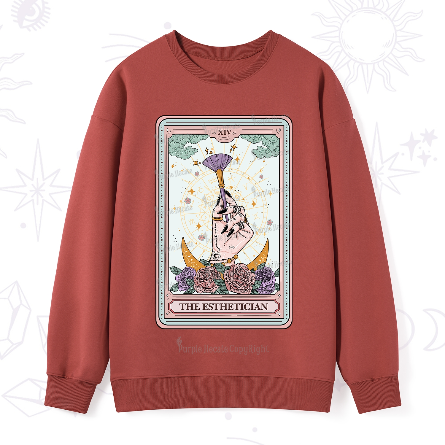 Purplehecate The Esthetician Tarot Card Sweatshirt